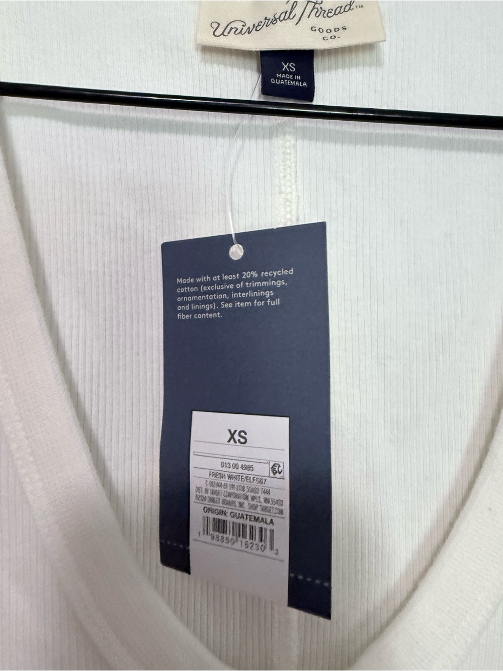 NWT Universal Thread Women's White Ribbed Scoop Neck Tank - Picture 4 of 5